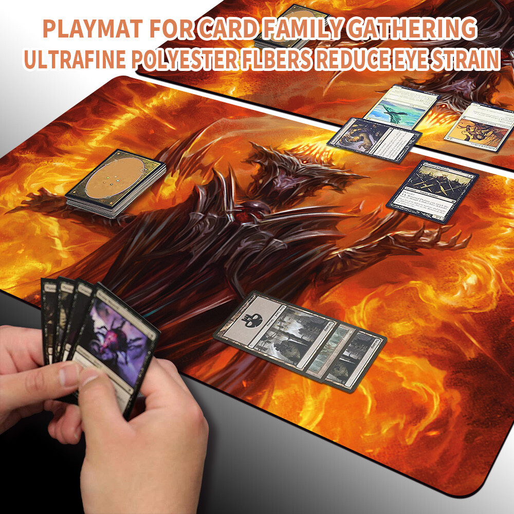 Tapis De Jeu MTG Dark Lord – Bords Cousus – Surface Lisse, Base Antidérapante – Boîte Cadeau Incluse
