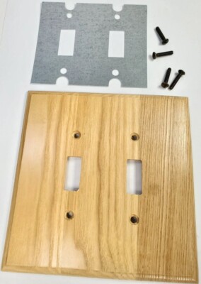 Leviton Decorative Wooden 2-Gang Switchplate Cover (L00-89209-OAK)