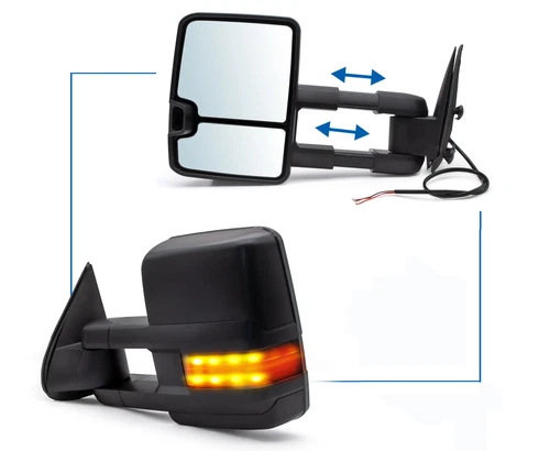 Manual Adjustment Tow Mirrors For 1999-2006 GMC Sierra Chevy Silverado 1500/2500