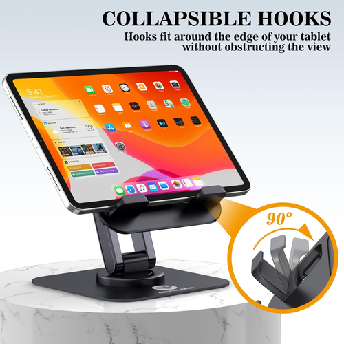 for Ipad Stand for Desk, 360 Rotating Adjustable Portable Monitor Tablet Holder - Picture 4 of 12