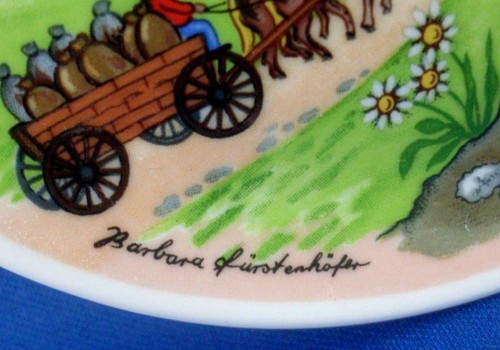 DEUTSCHE VOLKSLIEDER GERMANY Barbara Furstenhofer Porcelain Folk Miniature Plate - Bild 4 von 11