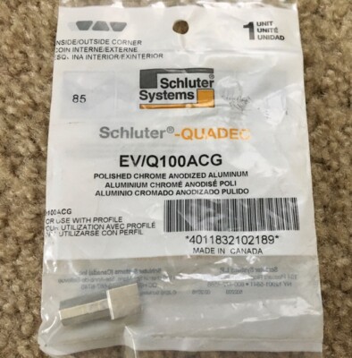 Schluter Systems QUADEC Profile EV/Q100ACG Inside/Outside Corner Pol. Chro. Alum