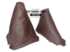 Shift and Ebrake Boot For Nissan Frontier FL D40 Frames 190mm Brown Leather