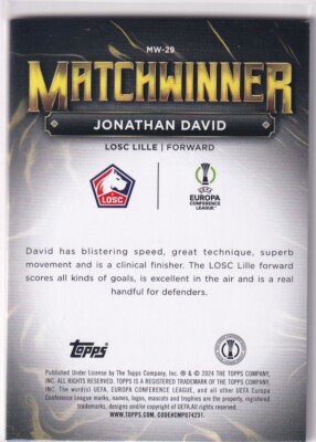 Topps UCL Super-Stars 23/24 Nr. MW-29 Jonathan David Matchwinner