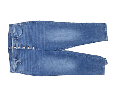 Express Women's Plus Size 18 Mom Jeans Blue Cotton Blend Button Solid | eBay