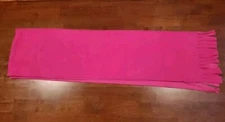 Scarf Shawl Fleece Oversize HOT PINK Large Warm Cozy w Fringe 68x19