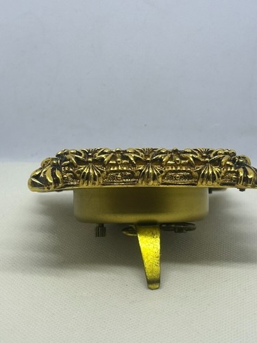 Vintage! EMES GERMAN 1960s Travel- Alarm Clock-Golden Brass-Baroque Motifs-Works - Picture 8 of 8