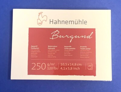 Hahnemühle Aquarellpapier Burgund 20 Blatt 250 G/M² 10,5 x 14,8 cm naturweiß rau