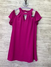 Lily Rose Dress Womens Small Berry Flutter Sleeve Cold Shoulder