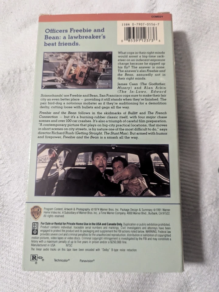 Freebie and the Bean (VHS, 1984) -Warner Home James Caan Alan Arkin - Image 3 of 3