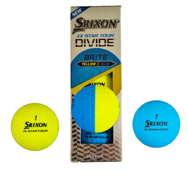 Srixon QSTAR TOUR DIVIDE Half Yellow / Blue Golf Balls NEW Sleeve 3