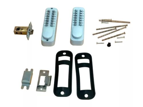 Security Code - dDouble Keypad or Single Outdoor white Gate Lock - Picture 24 of 25