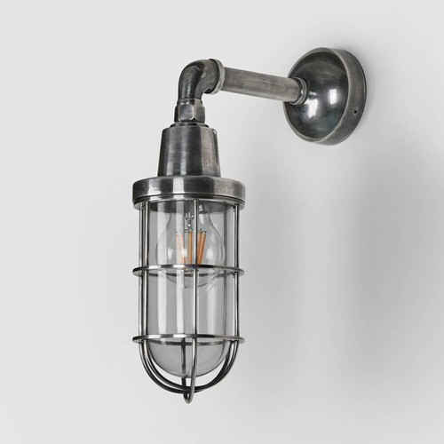 Belle Starboard Outdoor Glass/Brass Wall Light Fixture 33cm Lighting Antique SLV - Picture 2 of 3