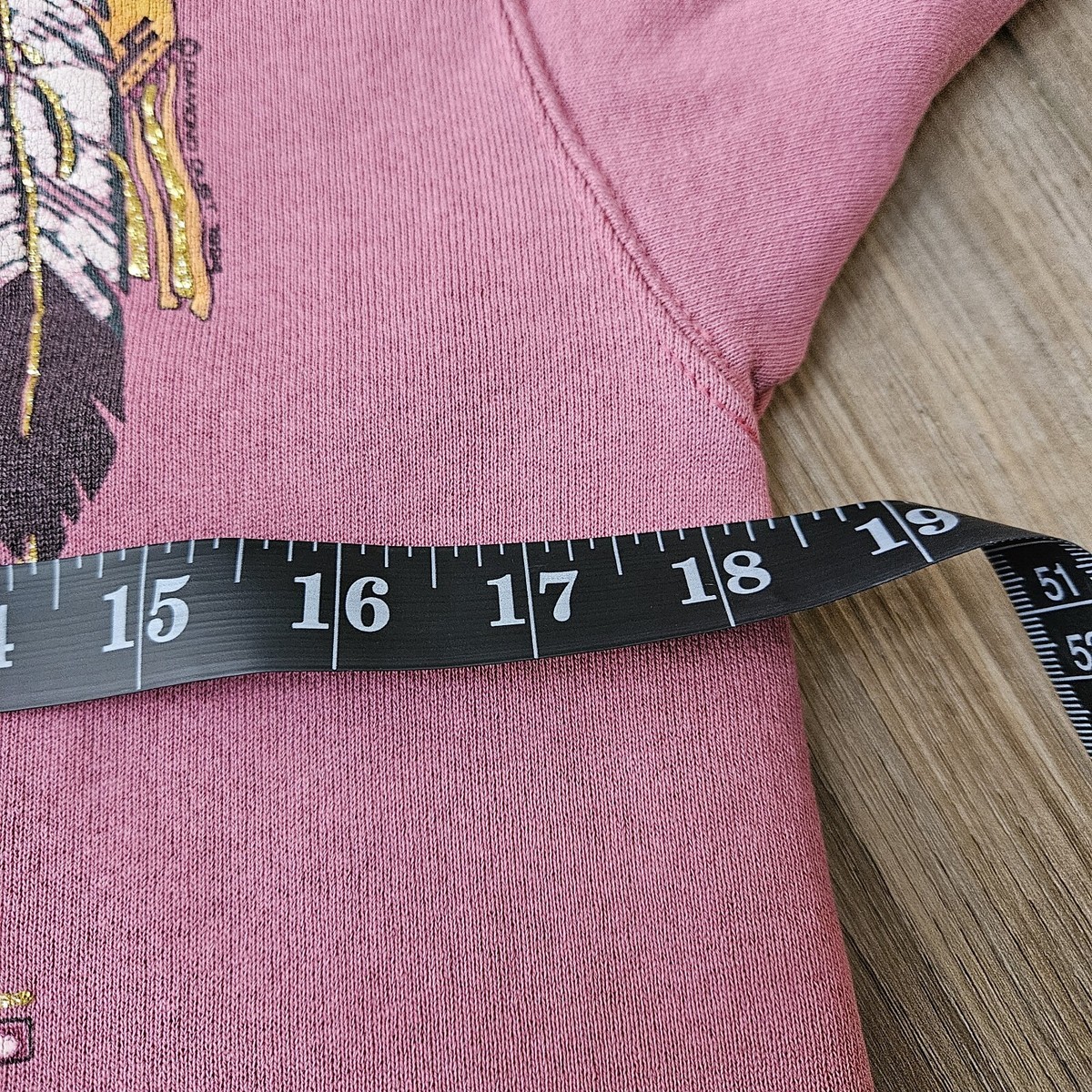 Vintage Diamond Dust Native American Themed Sweatshirt Medium Pink 