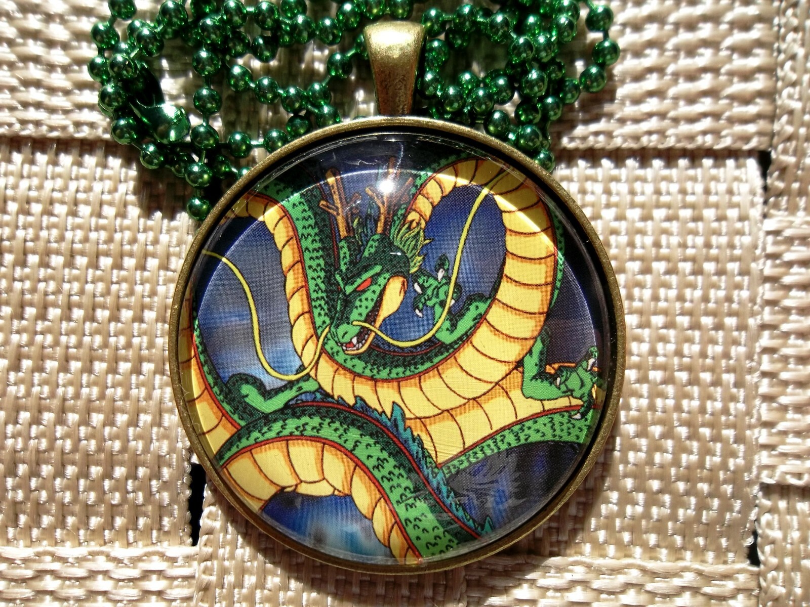 Dragonball Z Dragon Ball Shenron Glass Pendant Keychain Necklace Custom Cosplay 