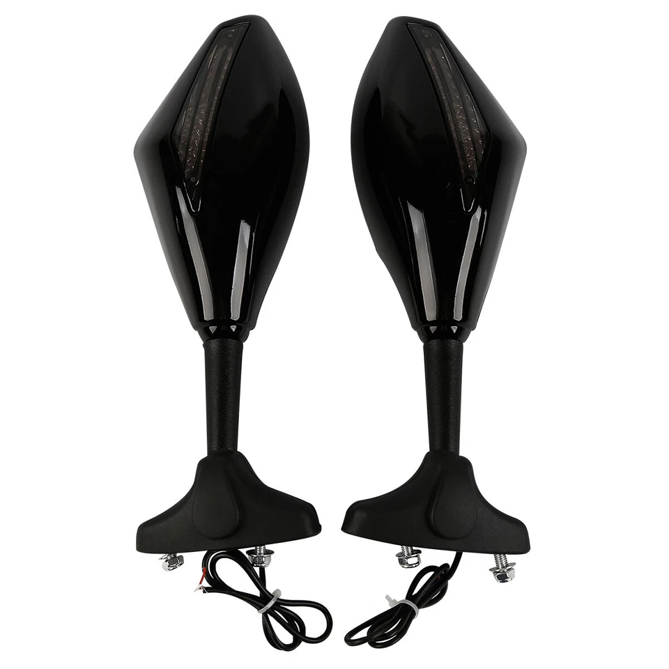 Espejos retrovisores con carcasa ABS señal de giro LED aptos para Ducati 999 Triumph Daytona Foto 3 de 4