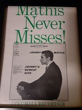 Johnny Mathis Newest Hits Rare Original Promo Poster Ad Framed!