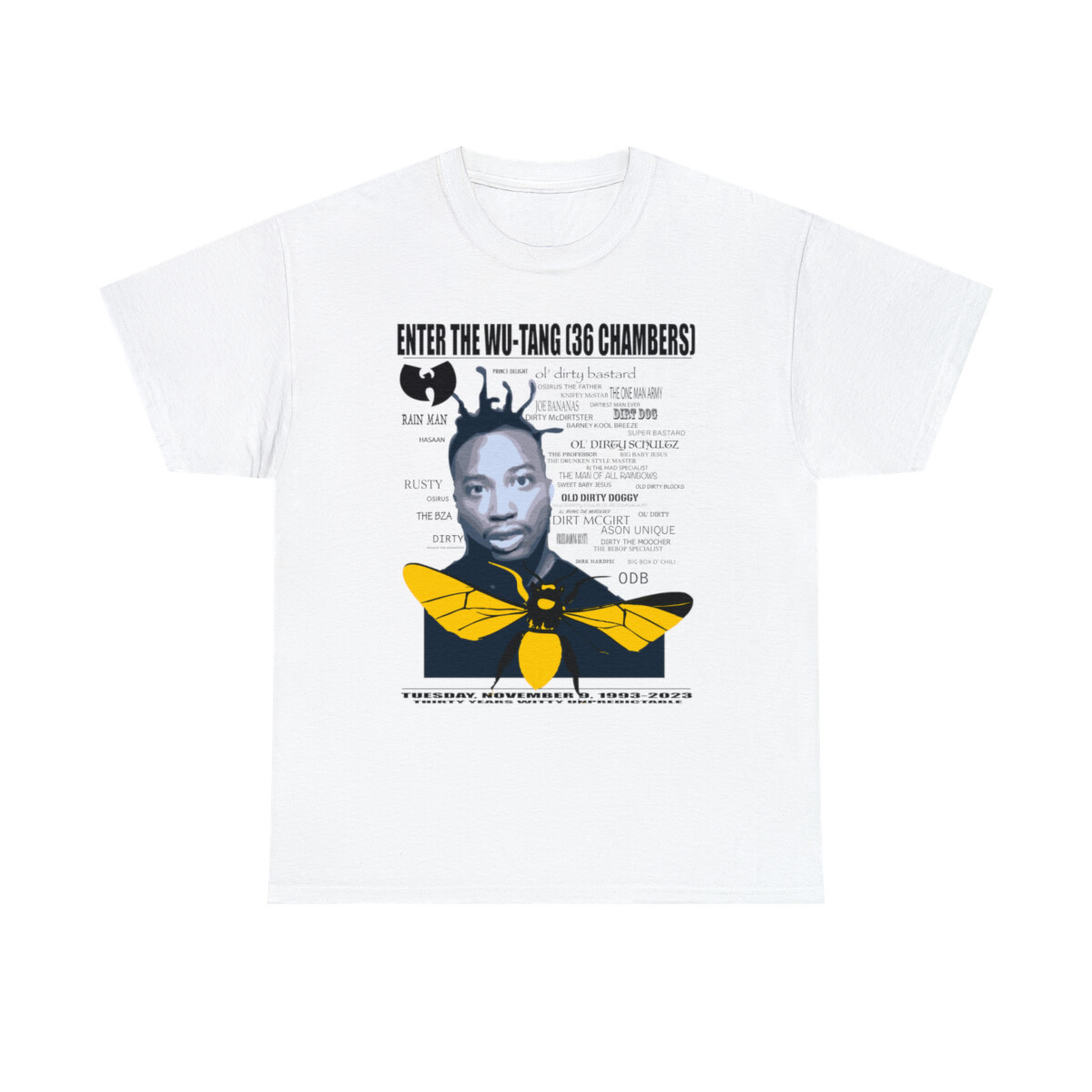 Wu-Tang Clan 36 Chambers 30 years old Collectible Tshirt RARE tee 