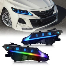 RGB Color LED Headlight For Toyota Camry 2018-2024 SE LE XSE XLE TRD Head Lamps