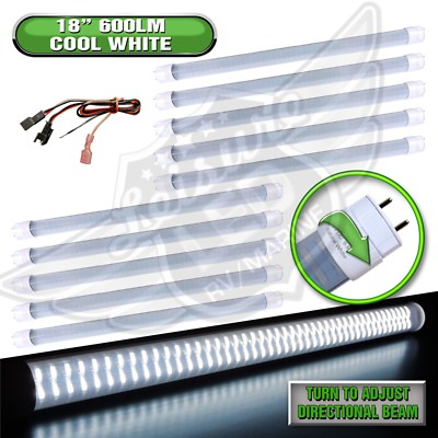 10 Pack 7W F15T8 12-30V Automotive RV Marine LED Tube Light 18''  CW 600 Lumens