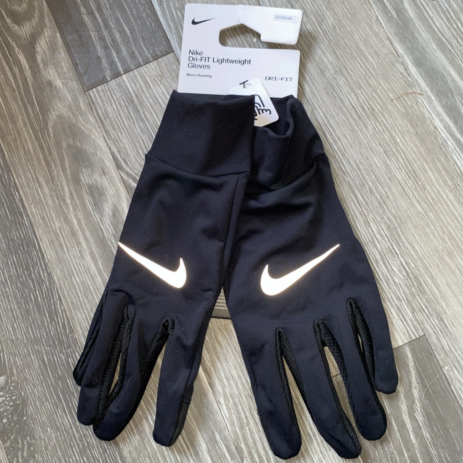 Nike Running Gloves Black Touch Screen Size Medium New Tags Genuine