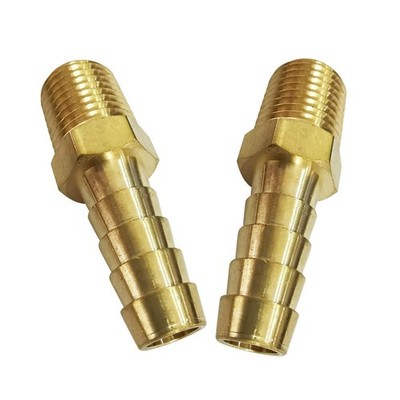 2 PCS 1/8 NPT Male to 1/4 Barb Fitting Brass Hose Adapter Connector Straight
