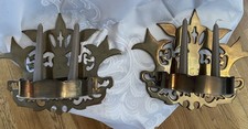 Brass Wall Candle Holders - Pair - Hand-Craft...