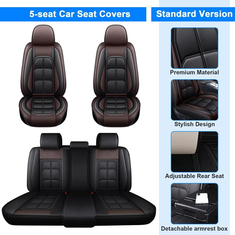 Funda de asiento de auto de cuero PU para Chevrolet Impala protectores delanteros traseros de 5 asientos Foto 3 de 4