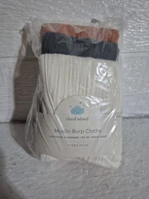 Cloud Island 3pk x 2 Muslin Baby Burp Cloths 6pieces Total.