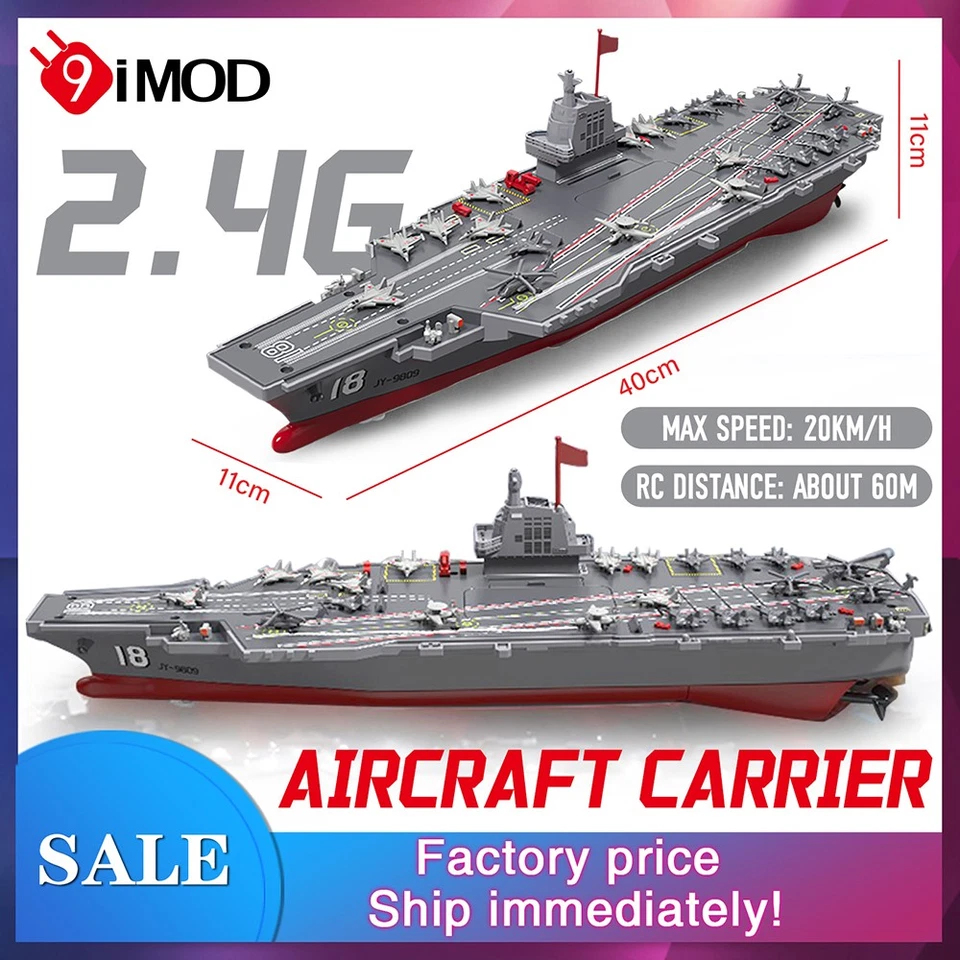 S19 RC Aircraft Carriers Model 2.4G Remote Control High Speed Boat Warship Toys - Image 3 of 4