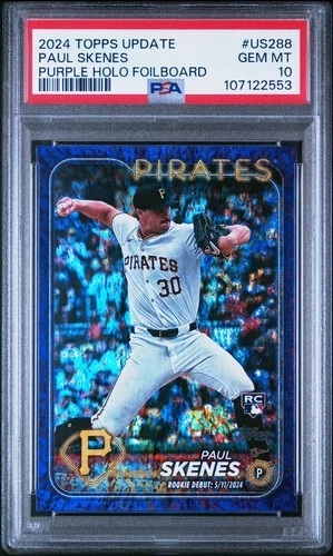 2024 Topps Update Purple Holo Foilboard #US288 Paul Skenes /799 (PSA 10)