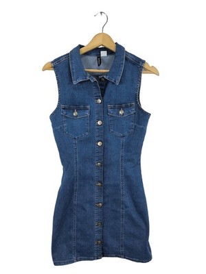 H&M DIVIDED Jeanskleid Damen Kleid Gr. DE 38 blau Casual-Look