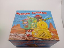 Vintage Western Express Wind Up Toy Train With Box 2200 Yone Japan Works