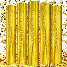 Gold Confetti Poppers 5 Pack 12 Inch Confetti Cannons Gold Foil Filled Pa...