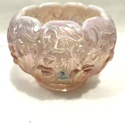 Fenton Lily of the Valley Pink Iridescent Glass Bowl 3.5”H x 5.25”W