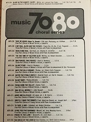 GLORY IN THE HIGHEST, GLORY (FOR DOUBLE CHORUS OF MIXED By Edward L. White VG