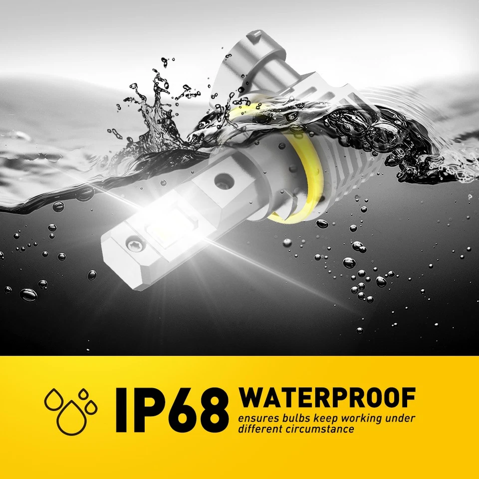 9005+H11 LED Faro Super Bombillas Kit Brillante 6500k Blanco Viga Alta/Baja 4/8x Foto 2 de 4