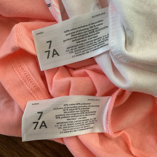 Carter’s 4pc Cotton Summer Pajamas Set Girls 7 7A Shorts Tank Flamingos NWT! - Picture 8 of 13