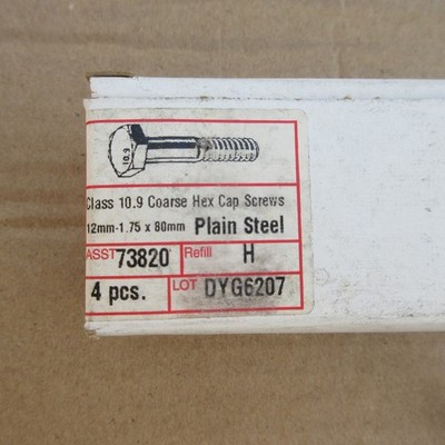 Midwest Fastener 73828 Hex Cap Screw 12mm-1.75 x 80mm 4 pcs.