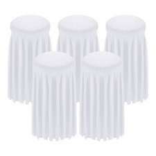 5 Pcs 31.5"x43" Round Cocktail Table Covers with Skirt White
