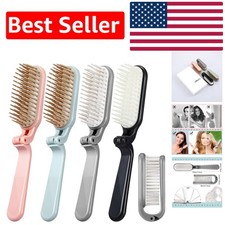 Compact Travel Hair Brushes   4 Multicolor Foldable Combs for All Hair Types
