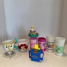 Lot Of 90 s Kids Cups Disney On Ice Playtex Barbie Paddington Snacks Sippy Cups
