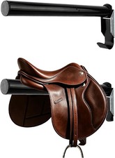 2 Pack Folding Saddle Rack,Heavy Duty Wall Mounted Saddle Bar with Bridle Hook