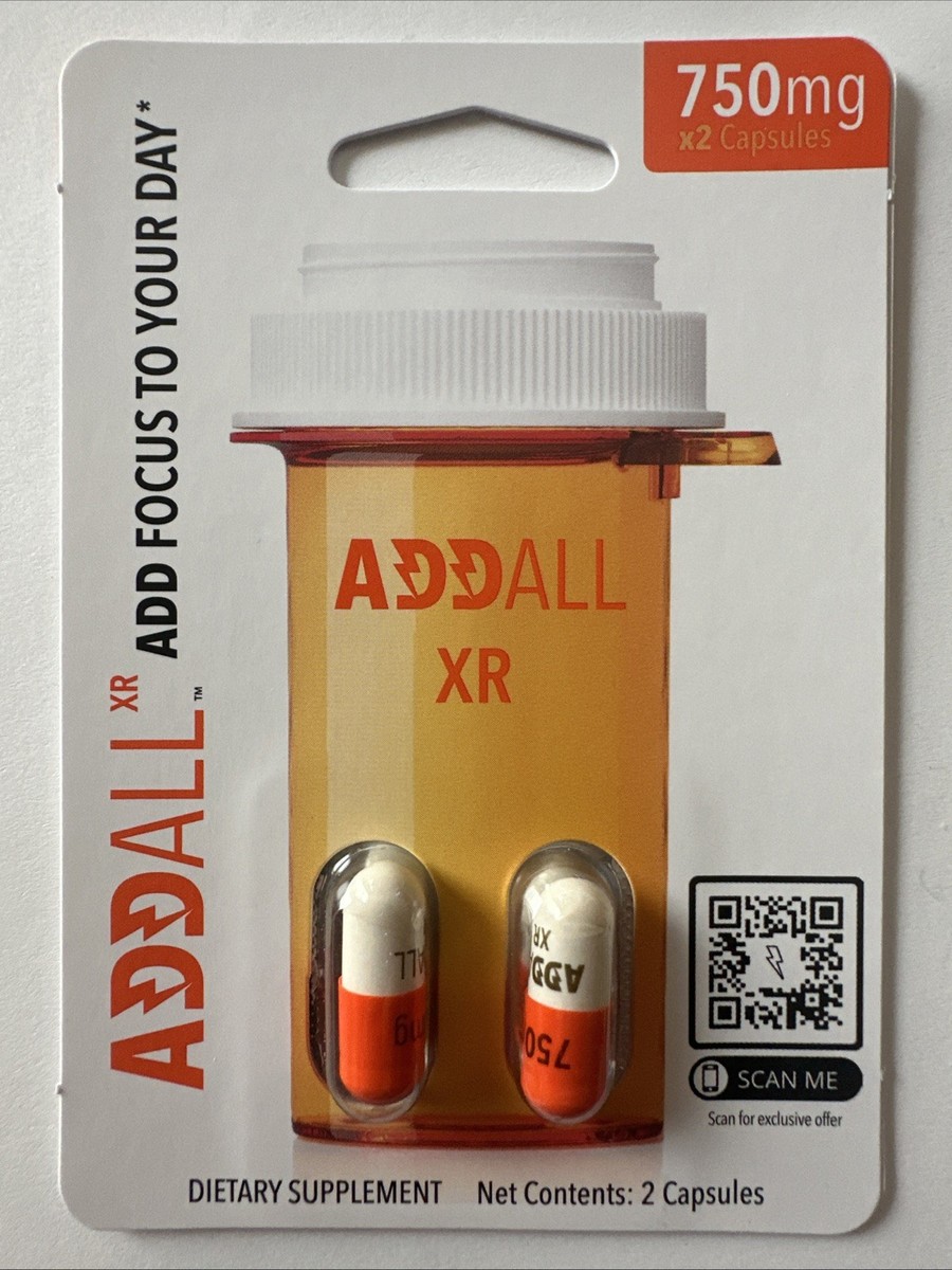Addall XR 750mg Brain Booster Supplement Capsules - 2 Count