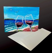 Framable Hand Painted Blank Greeting Card 5x7...
