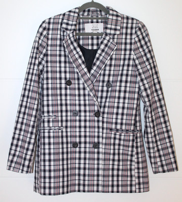 Pull&Bear schicker Damen Blazer Jacke kariert Gr. S leicht gefüttert wie neu!