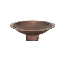 14" Hammered Copper Birdbath for 4x4 Post