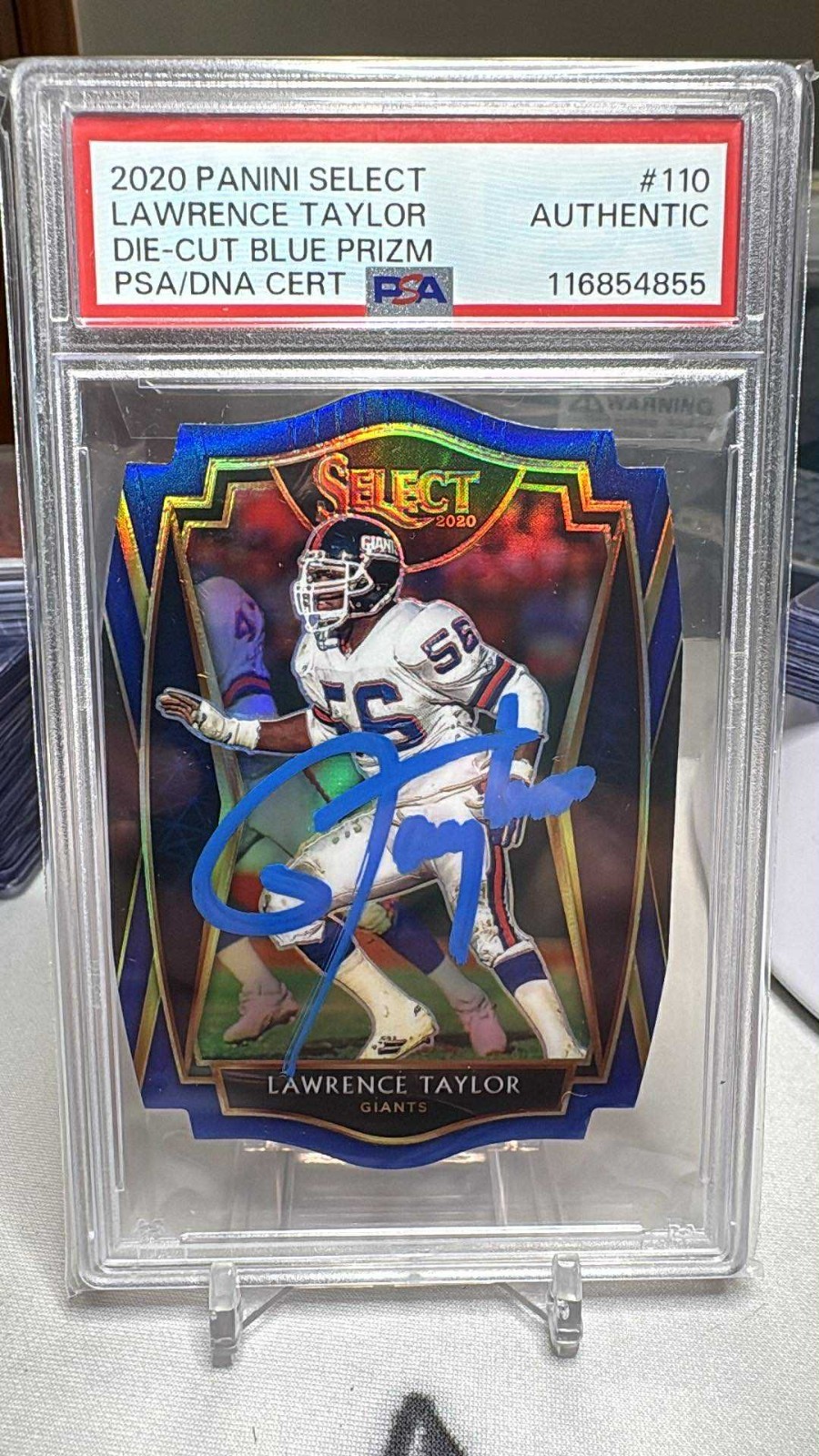 Lawrence Taylor Autographed Signed 2020 Select 110 Blue Die Cut PSA Authentic 