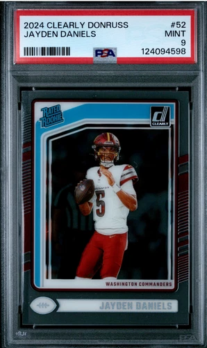 2024 Panini Clearly Donruss - Rated Rookie Jayden Daniels #52 (RC) PSA 9