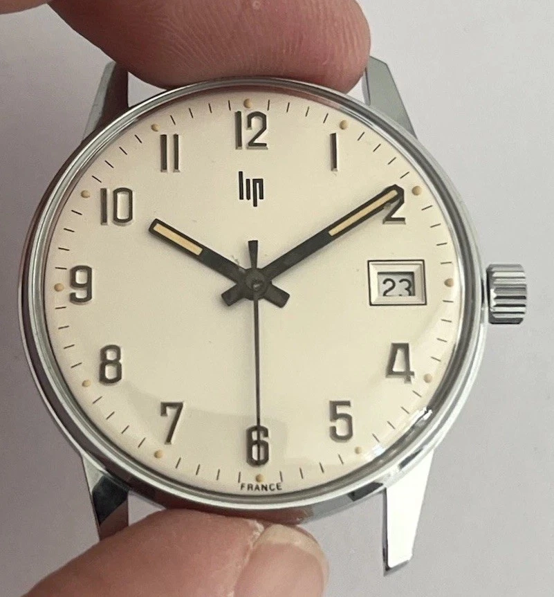 QUASI NEUF BOITIER ACIER MONTRE LIP MECANIQUE R571 @ 1970 @ LIP CASE @ 33,8 MM - Photo 3/4